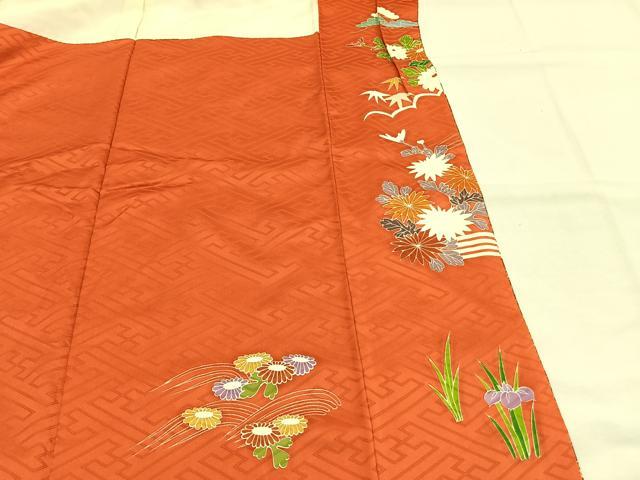平和屋着物●豪華振袖　駒刺繍　御所車花文　暈し染め　金彩　正絹　逸品　AABH4819fy