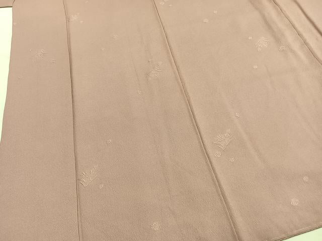 平和屋着物●上質な色無地　草花地紋　石竹色　正絹　逸品　AABH4818fy