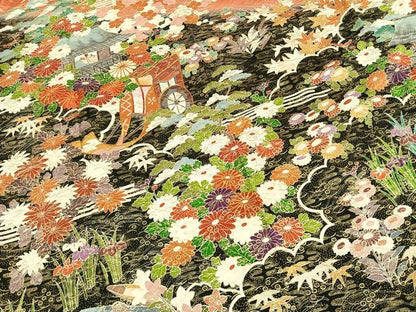 平和屋着物●豪華振袖　駒刺繍　御所車花文　暈し染め　金彩　正絹　逸品　AABH4819fy