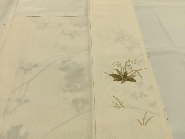 平和屋着物●訪問着　作家物　人物枝花文　金彩　正絹　逸品　AABH4841fy