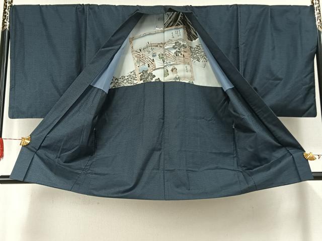 平和屋着物●男性　本場大島紬　アンサンブル　100亀甲　総詰め　キングサイズ　正絹　逸品　AABH4847fy