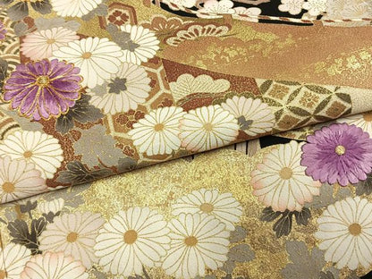 平和屋着物●京の名門　じゅらく謹製　帝王紫　黒留袖　駒刺繍　松竹梅　金糸　金彩　正絹　逸品　AABH4821fy