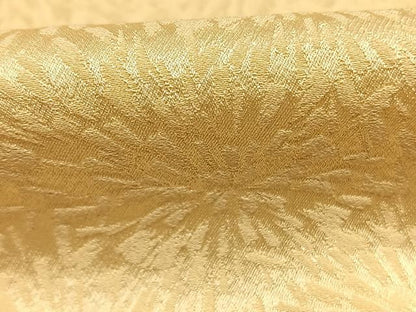 平和屋着物●上質な色無地　狢菊花地紋　蜂蜜色　正絹　逸品　AABH4834fy