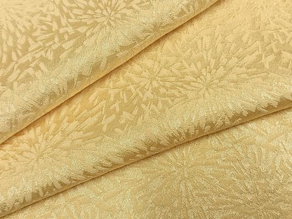 平和屋着物●上質な色無地　狢菊花地紋　蜂蜜色　正絹　逸品　AABH4834fy