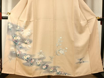 平和屋着物●訪問着　友禅　草花文　暈し染め　正絹　逸品　未使用　AABH4837fy