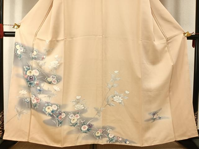 平和屋着物●訪問着　友禅　草花文　暈し染め　正絹　逸品　未使用　AABH4837fy