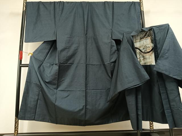 平和屋着物●男性　本場大島紬　アンサンブル　100亀甲　総詰め　キングサイズ　正絹　逸品　AABH4847fy