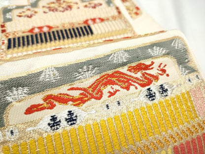 平和屋着物●六通柄　本袋帯　龍村平蔵柄　源氏鎧　金糸　正絹　逸品　CABF5261hy
