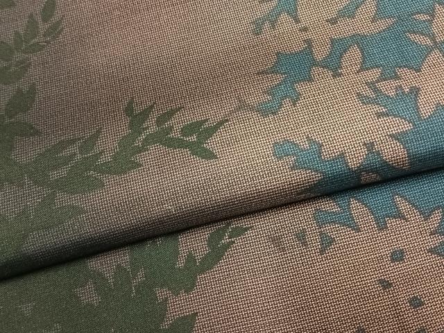 平和屋着物●本場縞大島紬　染大島　草葉文　正絹　逸品　AABH4861fy