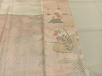 平和屋着物●訪問着　友禅　貝桶花文　暈し染め　正絹　逸品　AABH4873fy