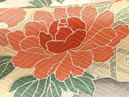 平和屋着物●訪問着　友禅　貝桶花文　暈し染め　正絹　逸品　AABH4873fy