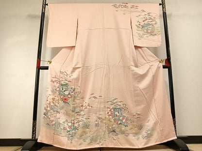 平和屋着物●訪問着　友禅　貝桶花文　暈し染め　正絹　逸品　AABH4873fy
