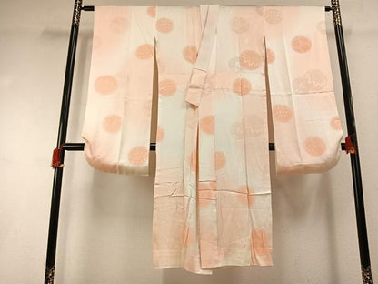 平和屋着物●振袖用長襦袢　無双仕立て　花丸文　暈し染め　正絹　逸品　未使用　AABH4885fy