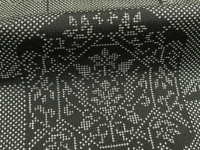 平和屋着物○本場大島紬 一元絣 亀甲花文 山口茂美作 証紙付き