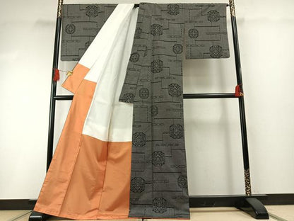 平和屋着物●本場大島紬　一元絣　亀甲花文　山口茂美作　証紙付き　正絹　逸品　AABH4890fy