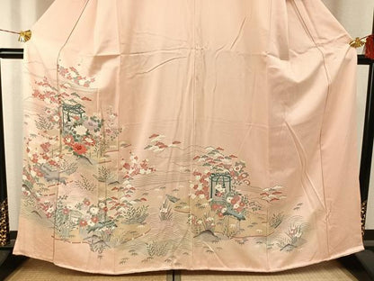 平和屋着物●訪問着　友禅　貝桶花文　暈し染め　正絹　逸品　AABH4873fy