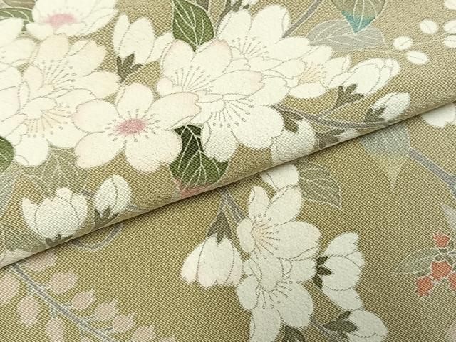 平和屋着物○訪問着 友禅 枝花文 暈し染め 正絹 逸品 AABH4894fy