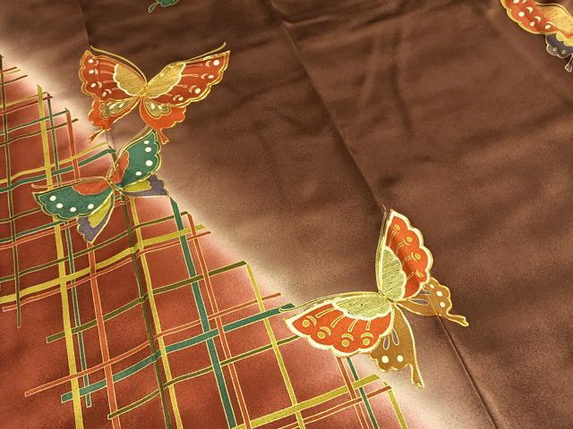 平和屋着物●世界的ファッションデザイナー　山本寛斎　kansaiブランド　訪問着　駒刺繍　花蝶文　暈し染め　金彩　正絹　逸品　AABH4897fy 平和屋着物○世界的ファッションデザイナー 山本寛斎 kansaiブランド