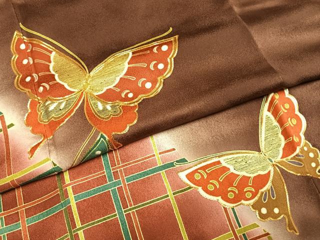 平和屋着物●世界的ファッションデザイナー　山本寛斎　kansaiブランド　訪問着　駒刺繍　花蝶文　暈し染め　金彩　正絹　逸品　AABH4897fy 平和屋着物○世界的ファッションデザイナー 山本寛斎 kansaiブランド