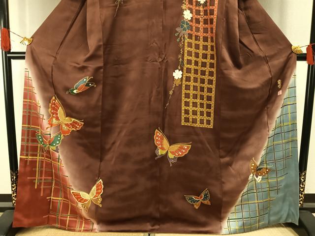 平和屋着物●世界的ファッションデザイナー　山本寛斎　kansaiブランド　訪問着　駒刺繍　花蝶文　暈し染め　金彩　正絹　逸品　AABH4897fy 平和屋着物○世界的ファッションデザイナー 山本寛斎 kansaiブランド