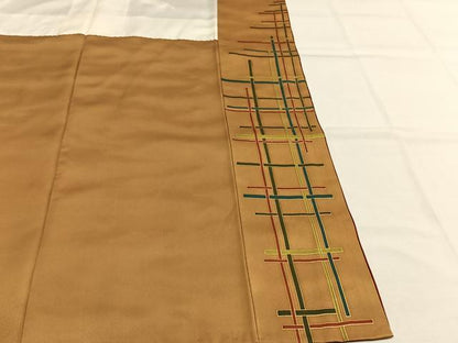 平和屋着物●世界的ファッションデザイナー　山本寛斎　kansaiブランド　訪問着　駒刺繍　花蝶文　暈し染め　金彩　正絹　逸品　AABH4897fy