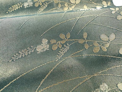 平和屋着物＊夏物 六通柄袋帯 草葉文 金銀糸 正絹 逸品 DABD6920cm
