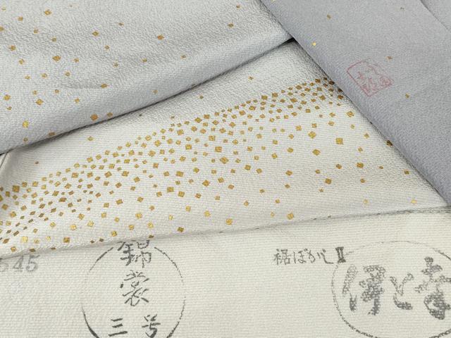 平和屋着物▽人間国宝　福田喜三郎　訪問着　単衣　箔散らし　暈し染め　金彩　伊と幸　鈴乃屋扱い　反端付き　正絹　逸品　DABE4165az