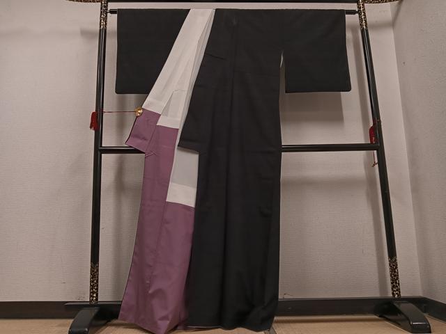 平和屋着物●上質な紬　色無地　蝉色　正絹　逸品　AABH6926ph