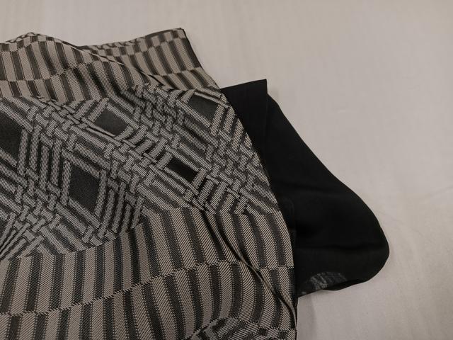 平和屋着物●お召　幾何学文様　正絹　逸品　AABH6927ph