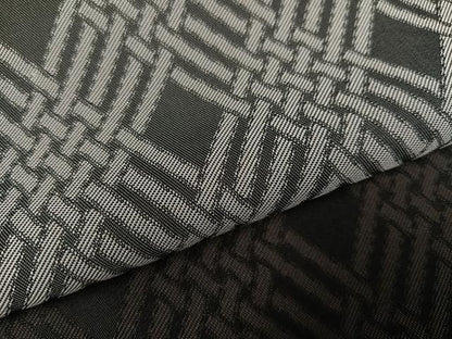 平和屋着物●お召　幾何学文様　正絹　逸品　AABH6927ph
