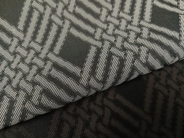 平和屋着物●お召　幾何学文様　正絹　逸品　AABH6927ph
