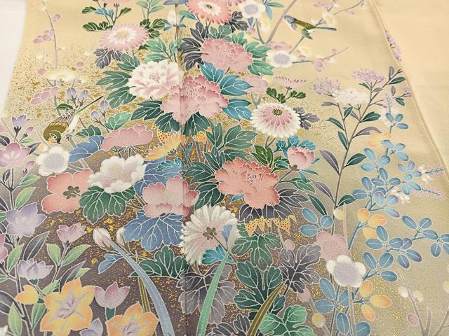 平和屋着物●訪問着　花鳥文　暈し染め　金彩　正絹　逸品　AABH6944ph 平和屋着物○訪問着 花鳥文 暈し染め 金彩 正絹 逸品 AABH6944ph