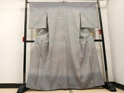 平和屋着物●お召　訪問着　花唐草地紋　正絹　逸品　AABH6936ph