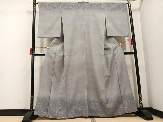 平和屋着物●お召　訪問着　花唐草地紋　正絹　逸品　AABH6936ph