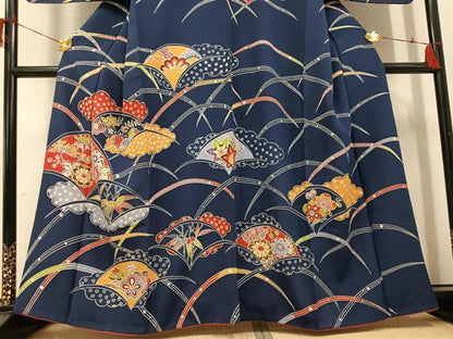 平和屋着物●訪問着　紅型　草花文　正絹　逸品　AABH6948ph