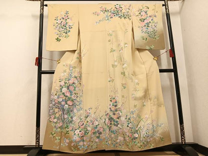 平和屋着物●訪問着　花鳥文　暈し染め　金彩　正絹　逸品　AABH6944ph