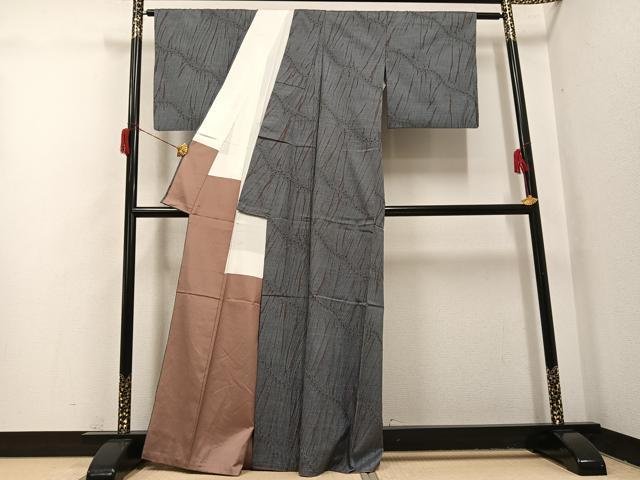 平和屋着物●名門　藤娘きぬたや・竜巻絞り　本場大島紬　正絹　逸品　AABH6934ph