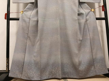 平和屋着物●お召　訪問着　花唐草地紋　正絹　逸品　AABH6936ph