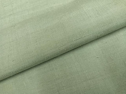 平和屋着物●上質な紬　色無地　山葵色　正絹　逸品　AABH6947ph