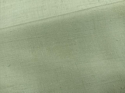 平和屋着物●上質な紬　色無地　山葵色　正絹　逸品　AABH6947ph