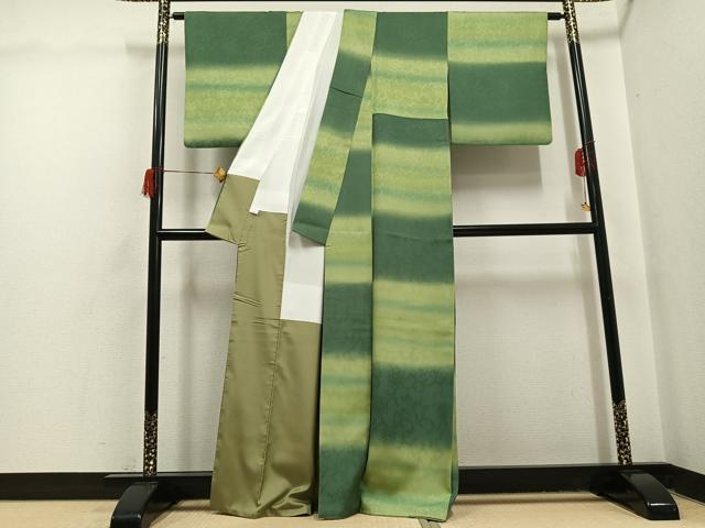 平和屋着物○お召 花唐草地紋 正絹 逸品 AABH6928ph