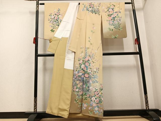 平和屋着物●訪問着　花鳥文　暈し染め　金彩　正絹　逸品　AABH6944ph