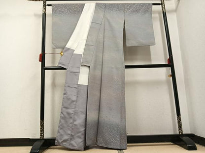 平和屋着物●お召　訪問着　花唐草地紋　正絹　逸品　AABH6936ph