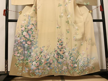 平和屋着物●訪問着　花鳥文　暈し染め　金彩　正絹　逸品　AABH6944ph
