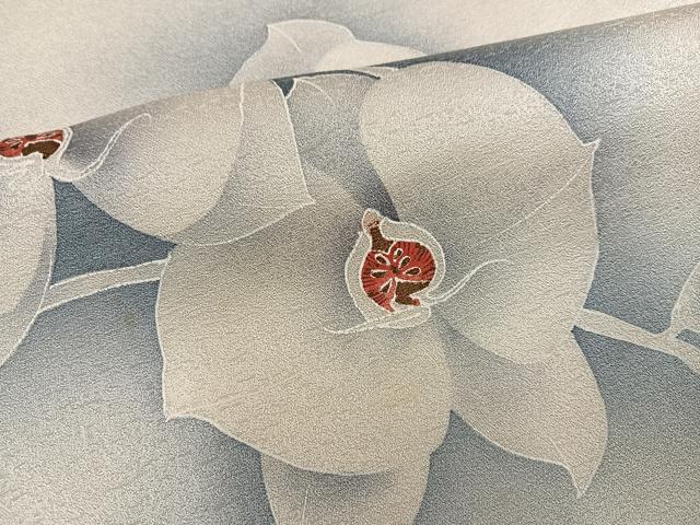 平和屋着物●訪問着　紬地　手描き　胡蝶蘭　正絹　逸品　AABH8250ph