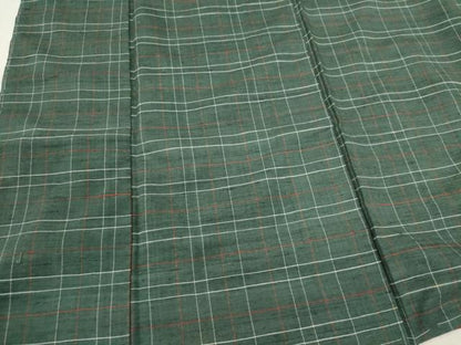 平和屋着物■上質な紬 格子柄 正絹 逸品 未使用 CABE4286ou