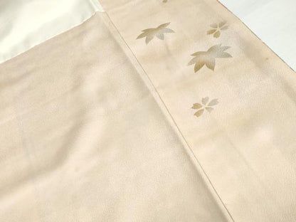 平和屋着物●訪問着　作家物　舞桜横段文　暈し染め　金彩　正絹　逸品　AABH7785cs