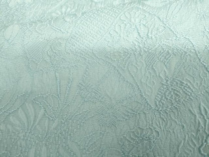 平和屋着物●上質な色無地　扇面草花地紋　水色　正絹　逸品　未使用　AABH8852cs