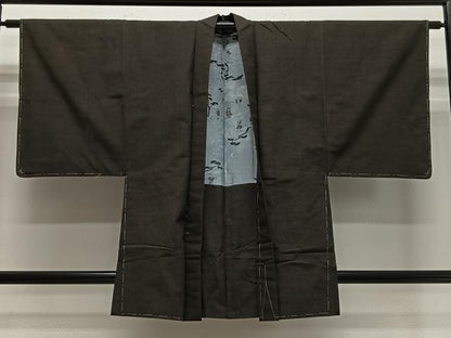 平和屋着物＃男性　羽織　紬地　赤墨色　正絹　逸品　未使用　CABE4938ua