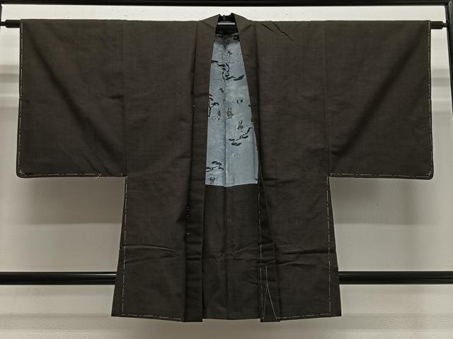 平和屋着物＃男性　羽織　紬地　赤墨色　正絹　逸品　未使用　CABE4938ua